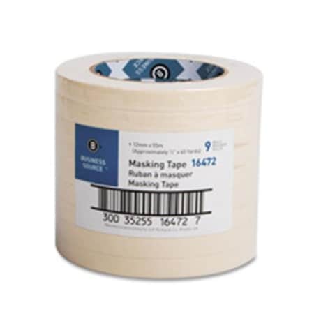 Business Source Masking Tape, 1 in W x 60 yd L, Tan BSN16461